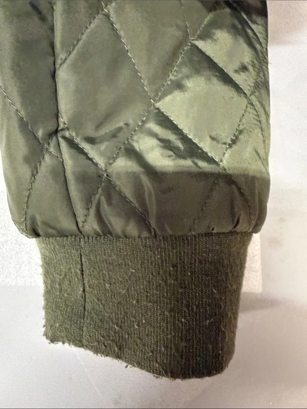 Pink Republic Olive Quilted Hooded Bomber Jacket